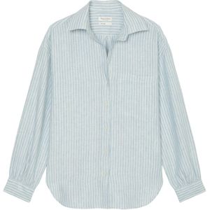 Marc O'Polo, Blouses & Shirts, Dames, Veelkleurig, XL, Linnen, Gestreepte linnen blouse
