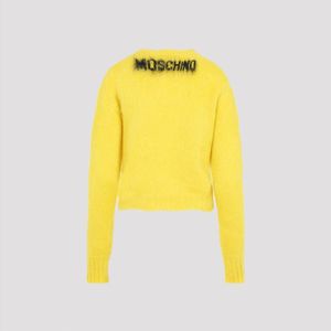 Moschino, Truien, Dames, Geel, S, Gele & Oranje Sweater Aw 24