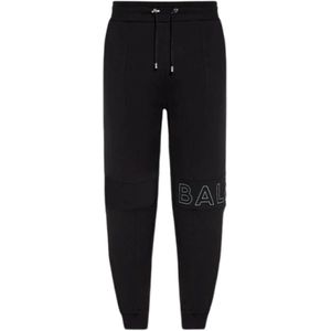 Balmain, Broeken, Heren, Zwart, XS, Katoen, Zwarte Katoenen Joggingbroek Elastische Taille