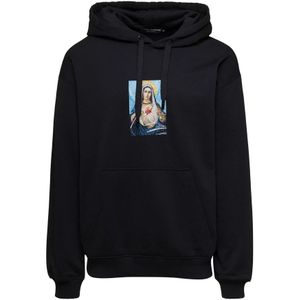 Dolce & Gabbana, Sweatshirts & Hoodies, Heren, Zwart, L, Katoen, Zwarte Madonna Sweaters