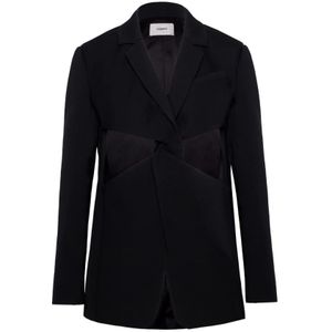 Coperni, Jassen, Dames, Zwart, S, Polyester, Gedraaide Cut-Out Blazer