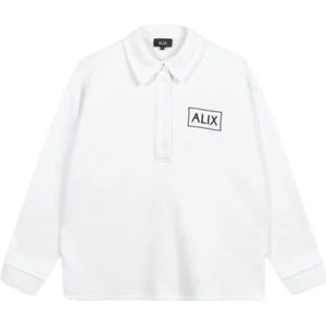 Alix The Label, Tops, Dames, Wit, M, Alix THE Label Knitted Polo Sweater