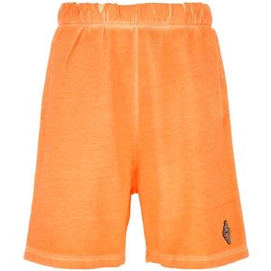 Marcelo Burlon, Oranje Katoenen Bermuda Shorts Oranje, Heren, Maat:S