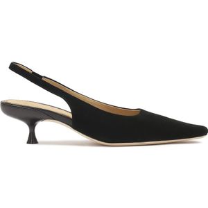 Kazar Studio, Schoenen, Dames, Zwart, 35 EU, Suède, Zwarte suède pumps met open hiel en verlengde neus