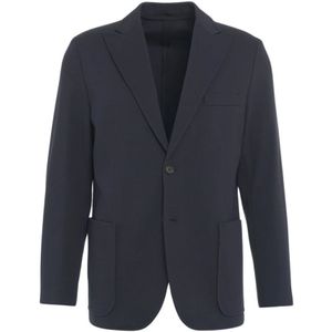 Paolo Pecora, Jassen, Heren, Blauw, M, Blauwe Single-breasted Blazer Aw 24