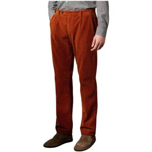 Massimo Alba, Corduroy Katoenen Fluwelen Broek Oranje, Heren, Maat:3XL