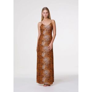 Me-Fui, Kleedjes, Dames, Veelkleurig, S, Polyester, Gestreepte Jersey Maxi Jurk met Zijsplit