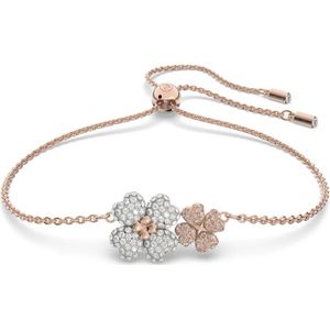 Swarovski, Latisha Bloem Armband, Wit, Roségoud Geel, Dames, Maat:ONE Size