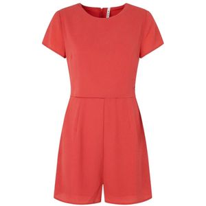 Pepe Jeans, Koraal Korte Mouw Jumpsuit Rood, Dames, Maat:M