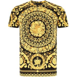 Versace, Bedrukt katoenen T-shirt Veelkleurig, Heren, Maat:S