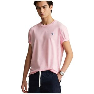 Ralph Lauren, Tops, Heren, Roze, 2Xl, Katoen, Custom Slim Roze Heren T-shirt