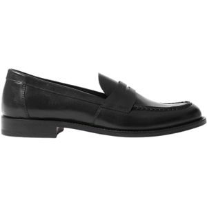 Scarosso, Schoenen, Dames, Zwart, 36 EU, Leer, Klassieke zwarte penny loafers