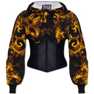 Versace Jeans Couture, Korset hoodie Zwart, Dames, Maat:XS