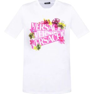 Versace, Tops, Dames, Wit, M, Katoen, T-shirt