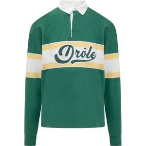 Drole de Monsieur, Polo met Lange Mouwen en Logo Groen, Heren, Maat:S