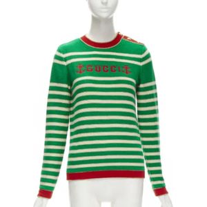 Gucci Vintage, Pre-owned, Dames, Groen, S, Katoen, Pre-owned Cotton tops