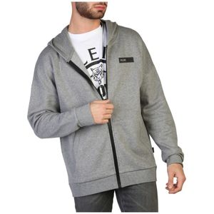 Plein Sport, Heren Zip-Up Hoodie - Herfst/Winter Collectie Grijs, Heren, Maat:M