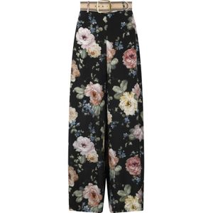 Zimmermann, Broeken, Dames, Veelkleurig, M, Bloemen wijde zijden broek