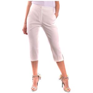 Moschino, Stijlvolle cropped broek voor vrouwen Wit, Dames, Maat:S