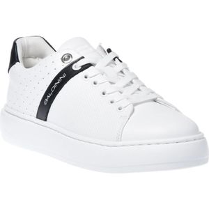 Baldinini, Sneaker in white with woven print Wit, Heren, Maat:40 EU