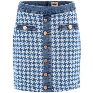 Guess, Tweed Rok voor Dames Blauw, Dames, Maat:W27