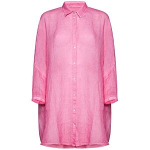 120% Lino, Blouses & Shirts, Dames, Roze, M, Linnen, Stijlvolle Shirts