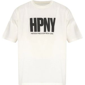Heron Preston, Tops, Heren, Wit, XS, Katoen, T-shirt met logo