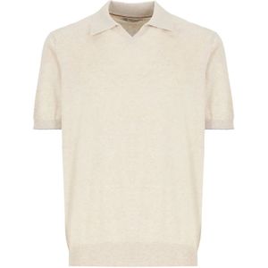 Brunello Cucinelli, Beige Katoenen Poloshirt voor Heren Beige, Heren, Maat:L