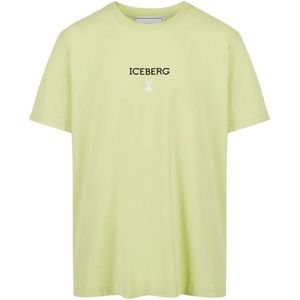Iceberg, Tops, Heren, Geel, S, Katoen, Gele T-shirt met logo