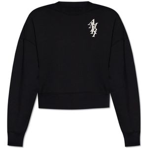 Amiri, Sweatshirt met logo Zwart, Dames, Maat:S