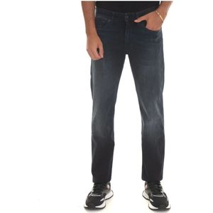 Boss, Jeans, Heren, Blauw, W30, Denim, Slim Fit Stone Washed Denim Jeans