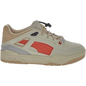 Puma, Leren Dames Sneakers: Stijl en Comfort Beige, Dames, Maat:38 EU