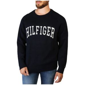 Tommy Hilfiger, Long Truien Blauw, Heren, Maat:L