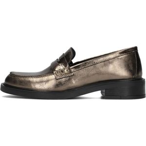 Notre-v, Schoenen, Dames, Geel, 36 EU, Leer, Gouden Loafers met Elegant Design