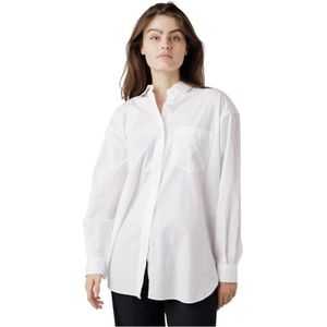 Filippa K, Klassieke Stretch Blouse met Kraag en Knoopsluiting Wit, Dames, Maat:S