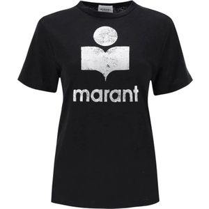 Isabel Marant Étoile, Tops, Dames, Zwart, XS, Linnen, T-Shirts