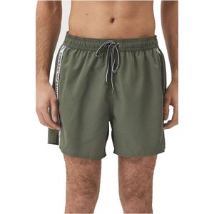 Emporio Armani, Badkleding, Heren, Groen, S, Polyester, Logo Band Zwemshorts - Shorty