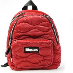 Blauer, Tassen, Dames, Rood, ONE Size, Nylon, Gewatteerde nylon rugzak met Wave 02/Sof ontwerp