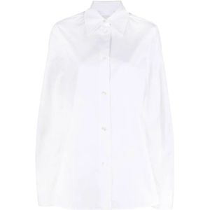 Jil Sander, Blouses & Shirts, Dames, Wit, 2Xs, Katoen, Klassiek Wit Overhemd