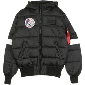 Alpha Industries, Nasa Hooded Pufferjas Zwart, Heren, Maat:S