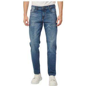 YES Zee, Jeans, Heren, Blauw, W31, Katoen, Blauwe Slim Fit Basic 5-Pocket Jeans