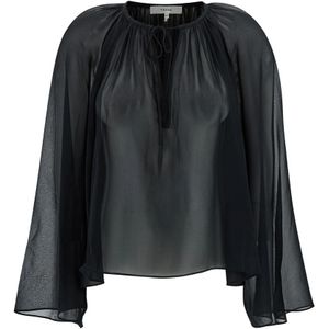 Frame, Zwarte V-hals Blouse Zwart, Dames, Maat:S