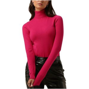 Simple, Truien, Dames, Roze, M, Roze Gebreide Jurk met Col