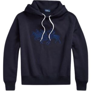 Polo Ralph Lauren, Sweatshirts & Hoodies, Dames, Blauw, 2Xs, Katoen, Geborduurde Triple Rider Sweatshirt