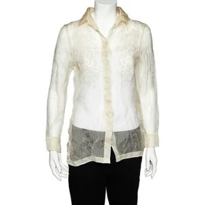 Valentino Vintage, Pre-owned, Dames, Beige, M, Pre-owned Silk tops