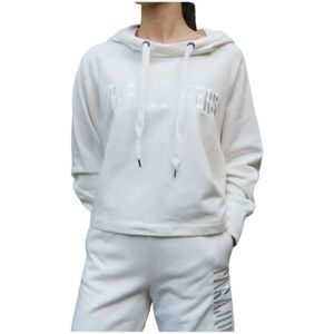 Parajumpers, Sweatshirts & Hoodies, Dames, Wit, S, Katoen, Maryelis Hoodie - Sportkleding met Geribbelde Zoom en Manchetten