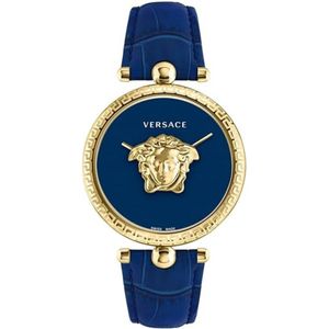 Versace, Blauw en Goud Palazzo Horloge Geel, Dames, Maat:ONE Size