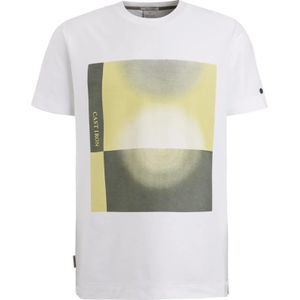 Cast Iron, Abstract Grafisch T-shirt Regular Fit Wit, Heren, Maat:L