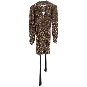 Diane Von Furstenberg, Leopard Print Wrap Playsuit Veelkleurig, Dames, Maat:S