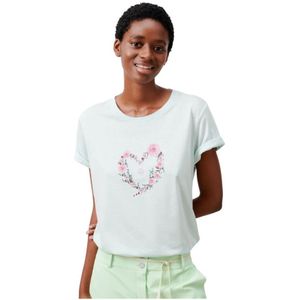 Jane Lushka, Tops, Dames, Blauw, S, Katoen, Tyra Sun Organisch Katoenen T-Shirt | Aqua